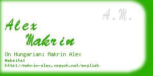 alex makrin business card